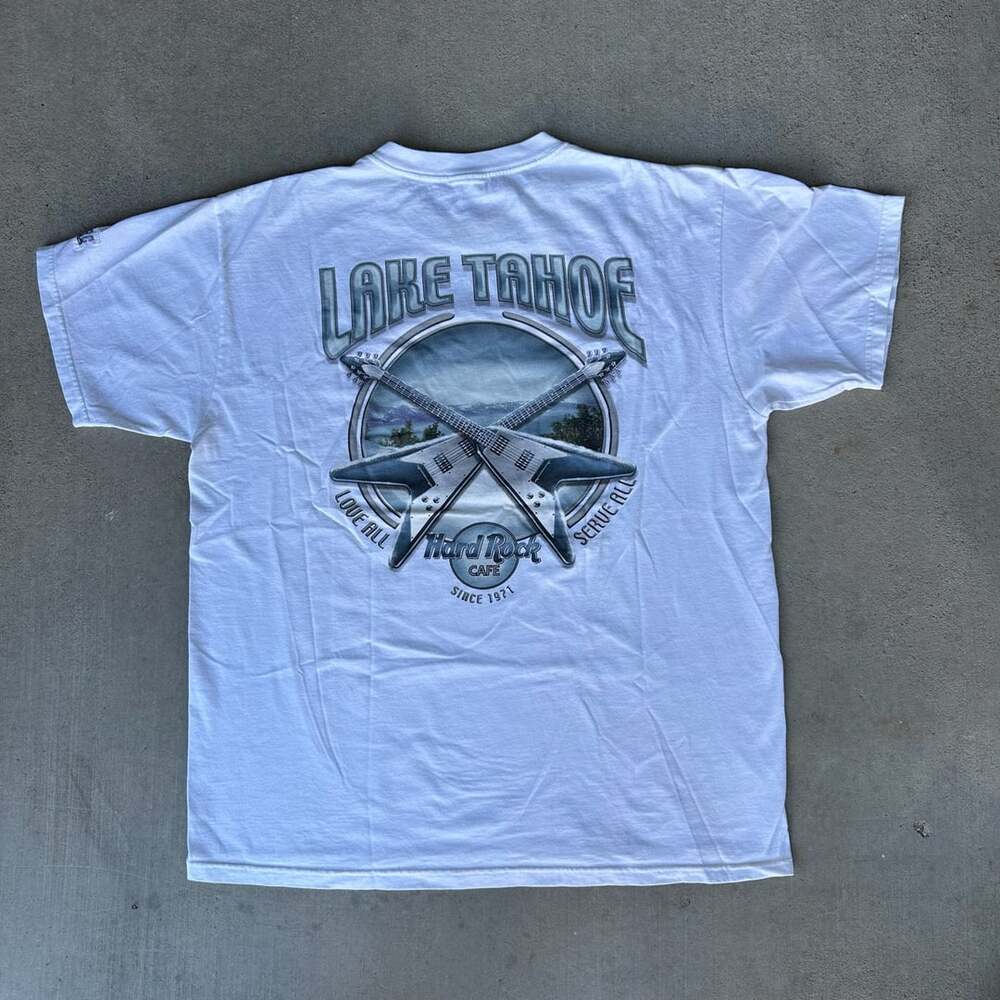 VTG 90s Lake Tahoe High Sierra Nevada Califonia 1999 Shirt Large Hard Rock Cafe